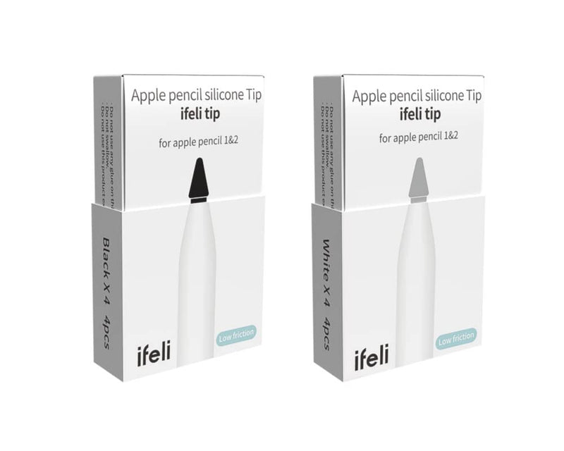 [Australia - AusPower] - IFELI Low-Friction All-in-One Silicone Tip Replacement for Apple Pencil (4pcs 1 Set) | Silicone Pen Nibs for iPad Pencil | (4pcs Black) 4pcs Black 