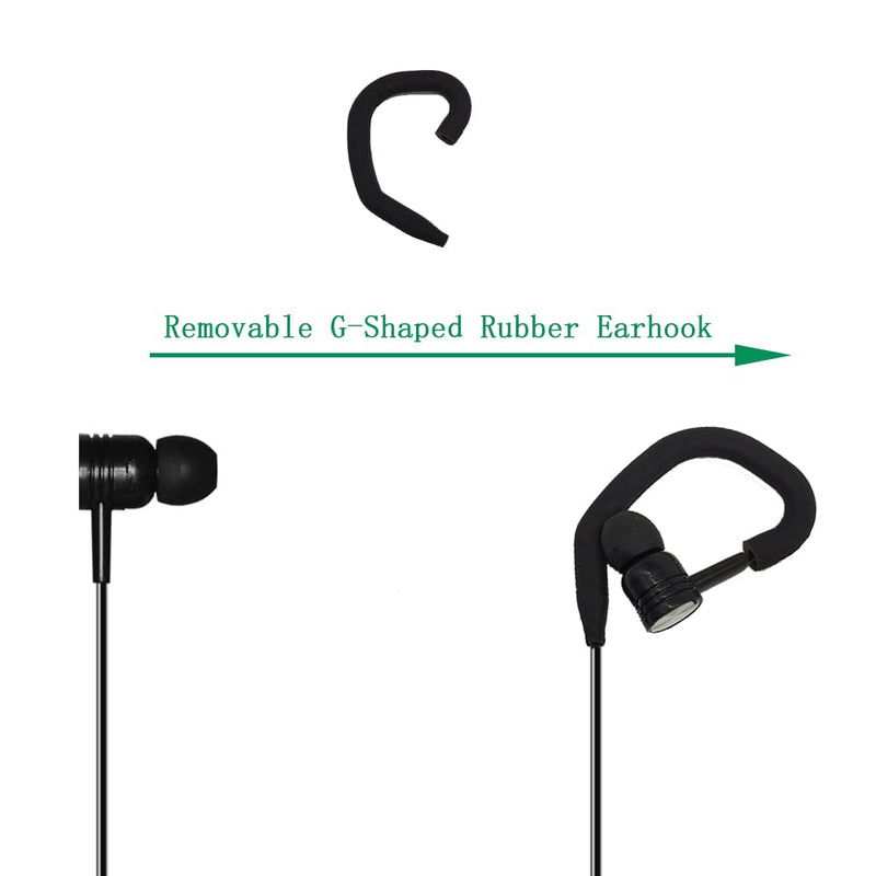 [Australia - AusPower] - LSENG Walkie Talkies Earpiece with Mic Detachable G-Shaped Earhook Two Way Radio Headset 2 Pin PTT for Baofeng UV-5R AR-5 BF-888S 1 Pack 