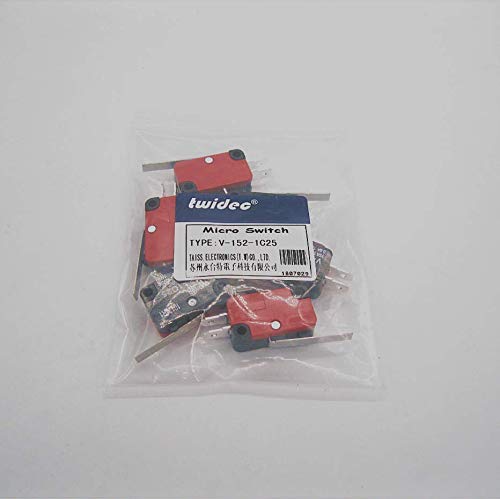 [Australia - AusPower] - Twidec/6Pcs Micro Limit Switch Short Straight Hinge Lever Arm SPDT Snap Action Switch for Arduino V-152-1C25 