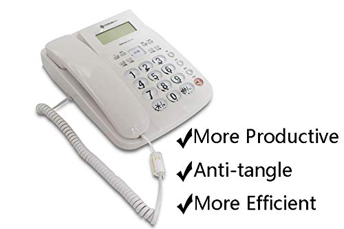 [Australia - AusPower] - Telephone Cord Detangler, Uvital Anti-Tangle Phone Cable 360 Degree Rotating Landline Swivel Cord Untangler(White,2 PCS) 