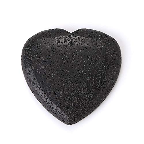 [Australia - AusPower] - Black Lava Stone Heart Phone Grip, Essential Oil Diffuser Collapsible Holder for Smart Phone and Tablet Black Lava 