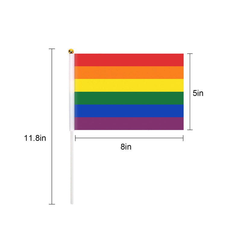 [Australia - AusPower] - DricRoda Small LGBT+ Pride Flags, 70 Mini Pack of Gay Pride Rainbow Flag, New Lesbian Transgender Bisexual Asexual Pansexual Progress Pride Stick Flags for LGBT Community Parade and Party Decoration 