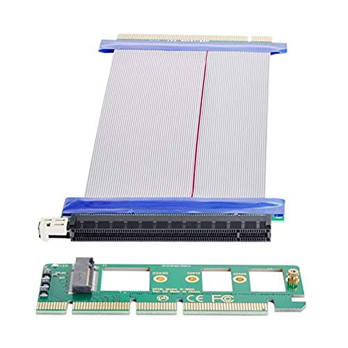 [Australia - AusPower] - NFHK NGFF M-Key NVME AHCI SSD to PCI-E 3.0 16x x16 Vertical Adapter with Cable Male to Female Extension 