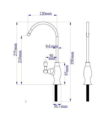 [Australia - AusPower] - NSF Certification Lead-Free Water Filtration Reverse Osmosis Faucet (Brushed Nickel) Advanced RO Tap for Drinking, Kitchen Sink Cooking, Cleaning | Safe, Healthier 