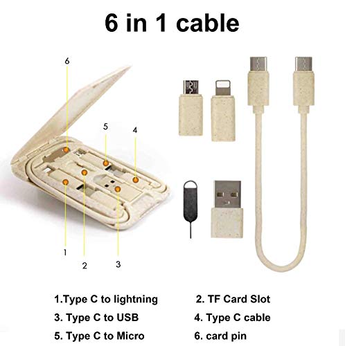 [Australia - AusPower] - Type C to Micro USB Adapter, USB C to USB C Charging Cable 2.0, Type C to Lighting Adapter, Cable Organizer, Kable Card 