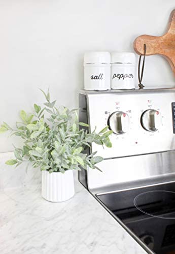 [Australia - AusPower] - AuldHome Salt and Pepper Shaker Set; Rustic White Enamelware Retro Vintage Style Shaker Set 
