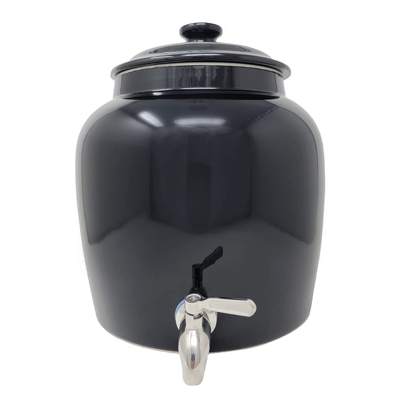 [Australia - AusPower] - Porcelain Water Dispenser Crock Lid - Black - for Porcelain 6-3/8" Dispensers 