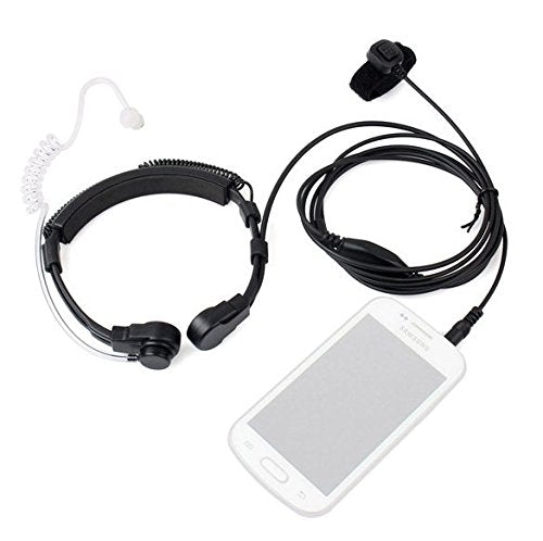 [Australia - AusPower] - FANVERIM 3.5mm Jack Plug Cool Throat Mic Microphone Covert Acoustic Tube Earpiece Headset with Finger PTT Compatible with Mobile Phone Vocal Hands-Free in-Ear Military Headset/Headphones/Earphones 