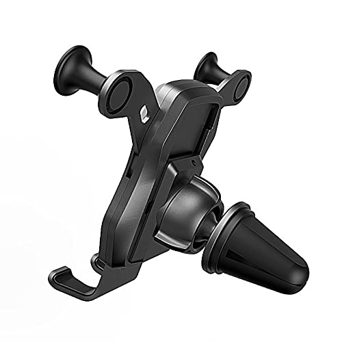 [Australia - AusPower] - SALEX Gravity Phone Holder for Car. Black 360 Degree Free Rotation Clip-On Air Vent Mount for Cell Phone. Hands Free Bracket for GPS, Smartphones up to 6.5". Universal Cradle for Automobile Air Vent. 