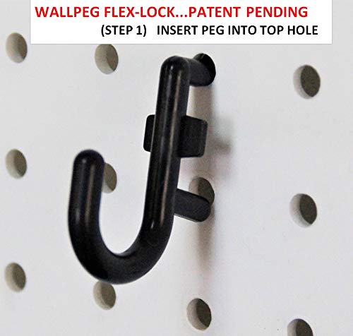 [Australia - AusPower] - WallPeg Locking J Peg Hooks 200 kit for pegboard Panels Tool Jewelry Crafts Organizer Workbench Display (100) 100 