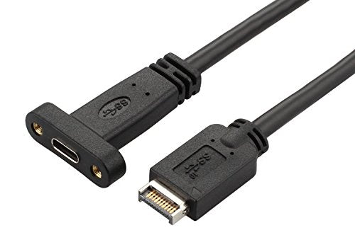 [Australia - AusPower] - zdyCGTime(50cm) Type E Male USB 3.1 Front Panel Header to USB-C Type-C Female Extension Cable with Panel Mount Screw 