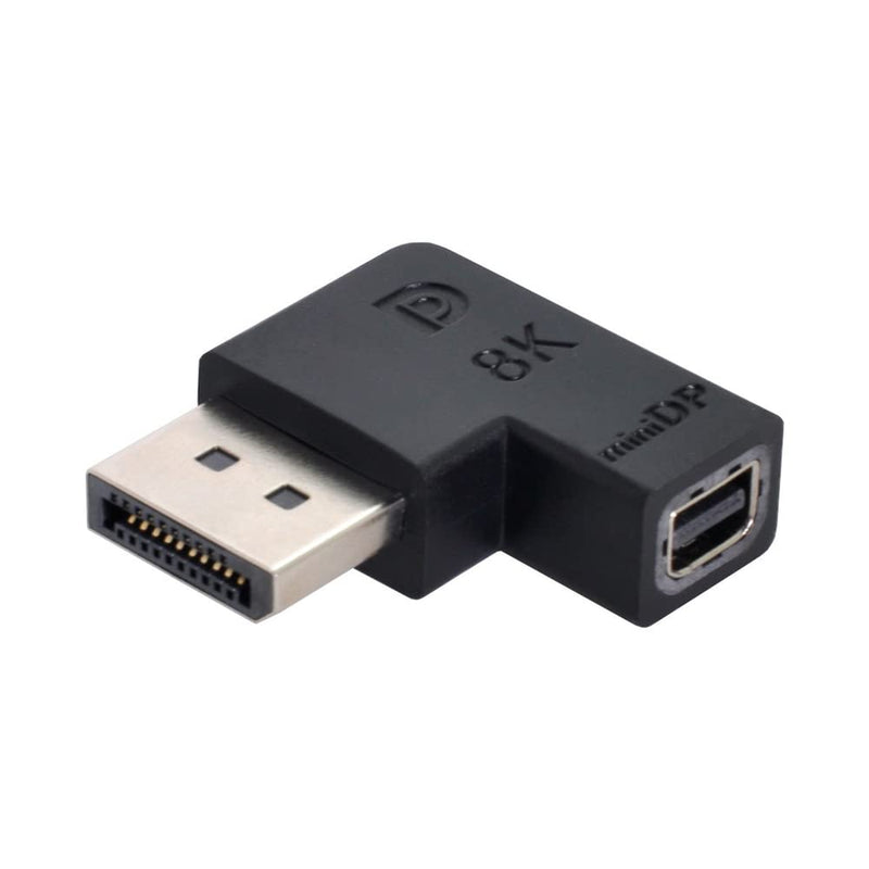[Australia - AusPower] - NFHK 4pcs/Set Left Angled Mini DisplayPort 1.4 8K 60hz to DP Adapter Male Female Ultra-HD UHD for Video PC Laptop Black Angled x 4 