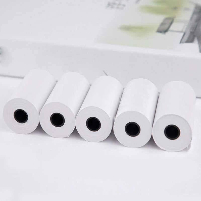 [Australia - AusPower] - Kakalote 10 Rolls White Kids Camera Wood Pulp Thermal Paper Instant Photo Print, Paper Tape & Printable Media, Students Christmas Photograph Accessories Gift(Size:10 Rolls) 