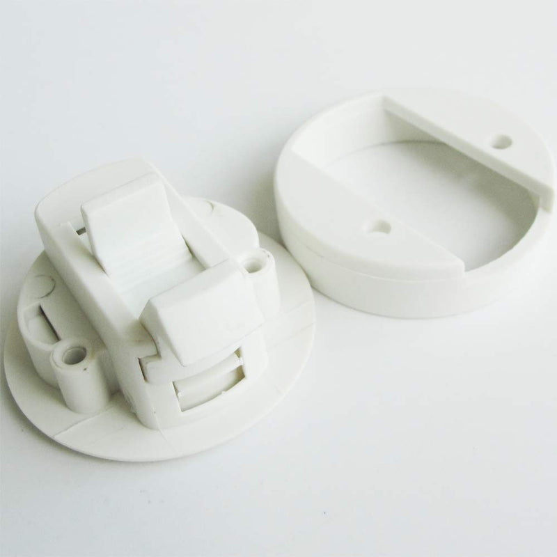 [Australia - AusPower] - 2PCS Boat 2'' Flush Pull Latch Slam Latch Hatch Round Pull Latch White Plastic for RV Boat Door Latches Deck Hatch 1/4'' Door Cabinet Hardware 2 Pieces 