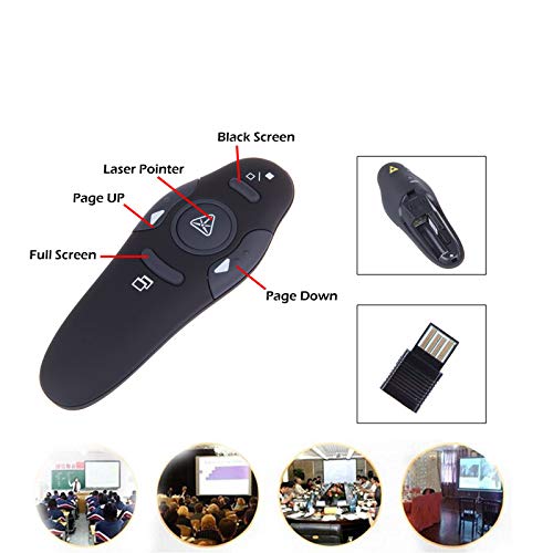 [Australia - AusPower] - Wireless Presenter, DDSKY 2.4GHz PPT Controller Presentation with Laser Pointer USB Mouse Clicker Flip Pen for Presentation Remote Slide Advancer 1-Pack 