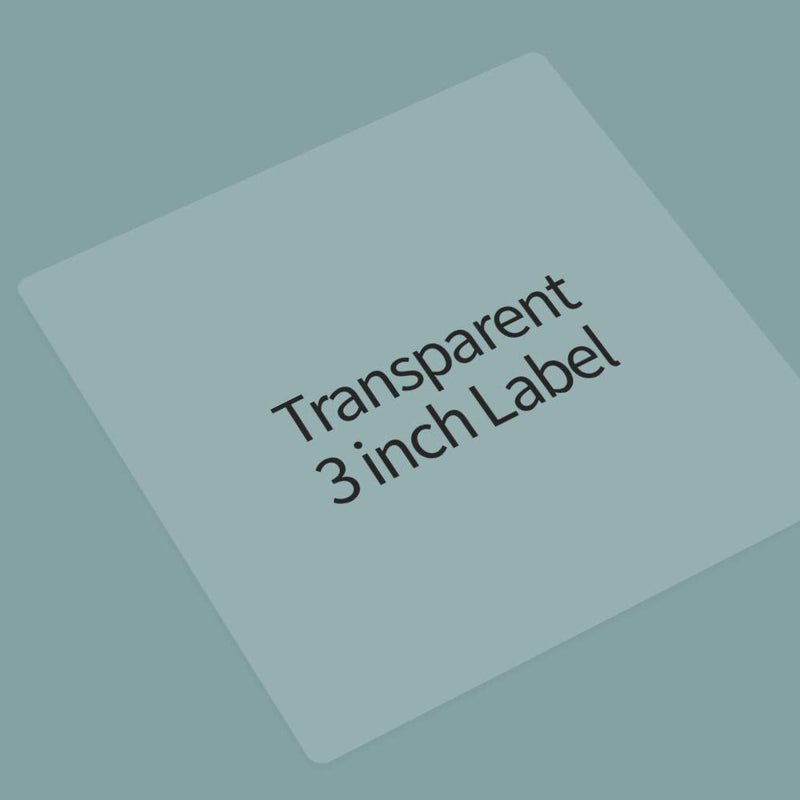[Australia - AusPower] - 3" x 3" Transparent Label Paper Cartridges for Nemonic Label Printer, MIP-001LW - 125 Labels Per Roll Transparent(3"x3")/125labels Inches 