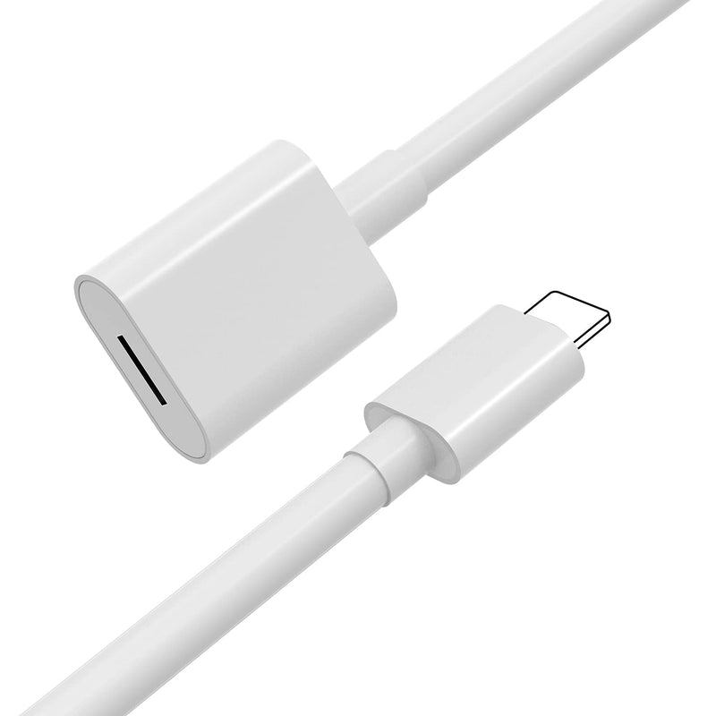 [Australia - AusPower] - EMATETEK Cable Extension Cord Female to Male Transfer Video Audio Music Data and Power Charge. 2PCS Female to Male Extender Cable Connector Cord Made of White PVC. (1Foot / 0.3M, White) 