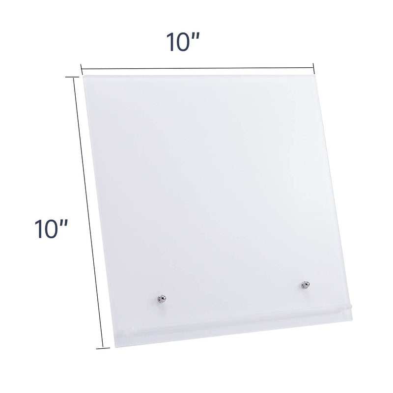 [Australia - AusPower] - Acrylic Dry Erase Board Clear - 10 x 10 Inches Mini Frameless Write Board with Stand, Desktop Dry-Erase Notepad for Student, Office, Home Stand-white 