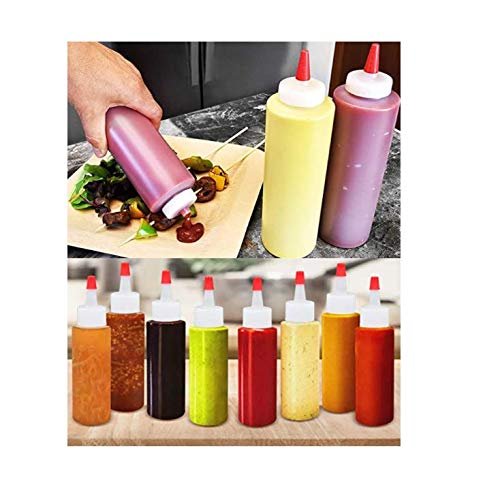 [Australia - AusPower] - HLLMX 4 PCS Plastic Squeeze Condiment Bottles Perfect for Ketchup, Sauces, Syrup, Condiments, Dressings, Arts and Crafts 4 Oz 