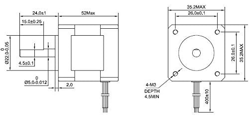 [Australia - AusPower] - STEPPERONLINE High Torque Nema 14 Stepper Motors 1.5A 56.7oz-in/40Ncm 4 Leads 3D Printer 