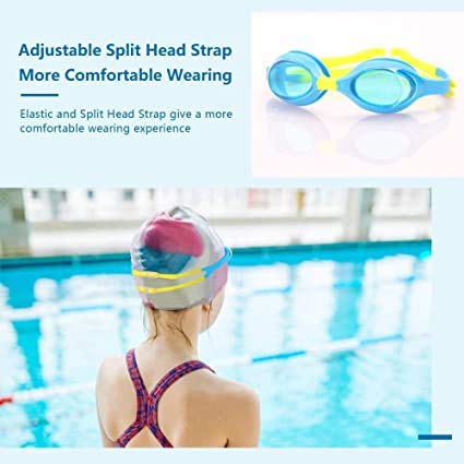 [Australia - AusPower] - Romoc 4 Pack Kids Swimming Goggles,No Leaking,Anti Fog,UV Protection Swim Glasses Water Goggles Blue+black+red+purple 