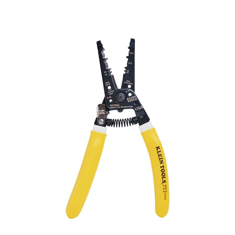 [Australia - AusPower] - Klein Tools K1412 Wire Cutter / Wire Stripper, Dual NM Cable Stripper / Cutter Cuts Solid Copper Wire, Strips 12 and 14 AWG Solid Wire NM-B Cable 