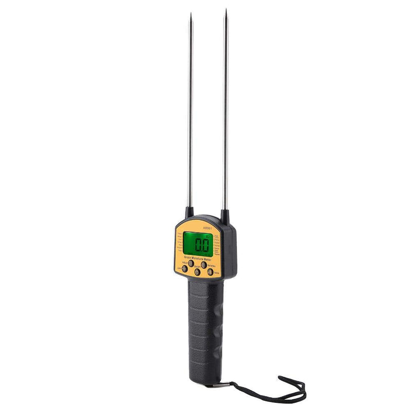 [Australia - AusPower] - Digital Multifunctional LCD Grain Moisture Meter Water Content Analyzer Smart Sensor Use Probe Humidity Tester for Wheat Corn Rice Bean Peanut Soybean(No Batteries Included) 