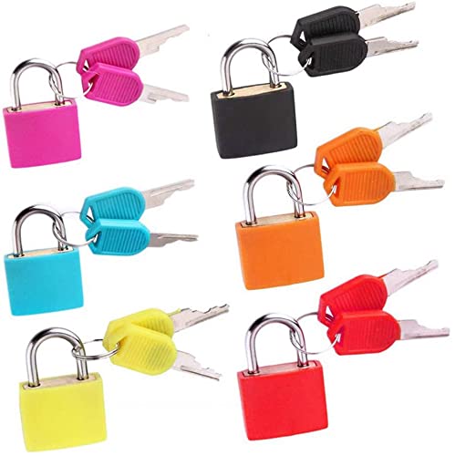 [Australia - AusPower] - 6 Pcs Suitcase Locks with Keys, Metal Padlocks Luggage Padlocks Multicolor Small Padlock Keyed Padlock for School Gym 6x Multicolor 