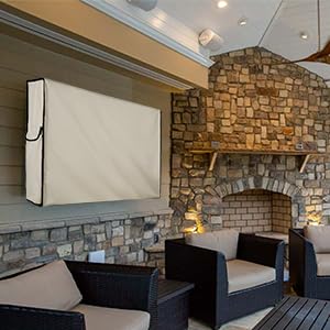 [Australia - AusPower] - Porch Shield 26-32 inches Outdoor TV Cover Universal Weatherproof Protector for LCD LED Plasma Flat TV Screen Compatible with Wall Mounts and Stands Beige 26‘’-32‘’ 