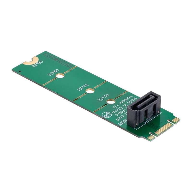 [Australia - AusPower] - NFHK Motherboard NGFF B/M-Key M.2 to Vertical SATA 7pin Hard Disk Drive SSD PCBA Extension Adapter Green B/M-key to 1 SATA 