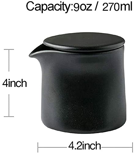 [Australia - AusPower] - 123Arts Multi Ceramic Creamer Pitcher,Sauce Pitcher,Sugar Bowl with Lid And Spoon,9oz Large-9 oz 