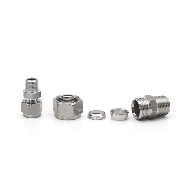 [Australia - AusPower] - Metalwork 304 Stainless Steel Compression Tube Fitting Male Connector Adapter 3/8" NPT Male x 10mm OD (2 Pcs) 2 Pcs 