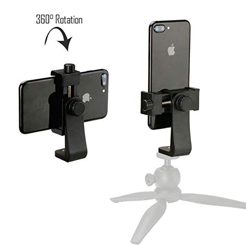 [Australia - AusPower] - GearFend Heavy Duty Rotating Universal Smartphone Tripod Mount for iPhone Xr Xs Max X 8, 8+, 7, 7 Plus, 6, 6 Plus, Samsung Galaxy Phones, and Many More. Plus Microfiber Cloth 