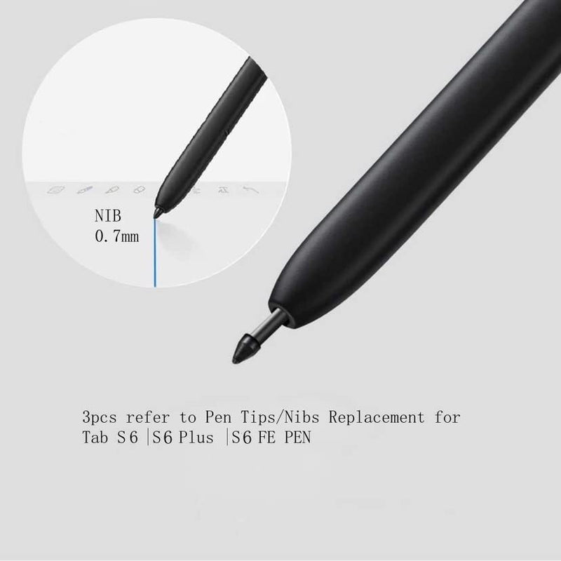 [Australia - AusPower] - 6Pca OEM Soft Tips,Galaxy Tab S6|S7 Stylus Pen Soft Tips/Nibs Replacement for Samaung Galaxy Tab S6,Tab S6 + Plus,Touch Stylus A Pen with Tweezer (S6 |S6 Plus |S6 FE|S7 |S7 Plua |S7 FE Black) 6pcs S6|S7 black 