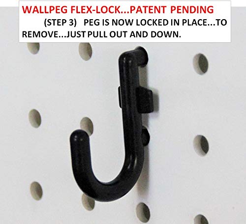 [Australia - AusPower] - WallPeg Locking J Peg Hooks 200 kit for pegboard Panels Tool Jewelry Crafts Organizer Workbench Display (100) 100 