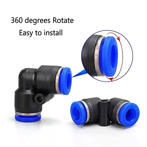 [Australia - AusPower] - 10Pcs 1/4 Pneumatic Connector ,Push to Connect Air Fittings , 90 Degree Pneumatic Tube Fitting 1/4"OD Wan10 