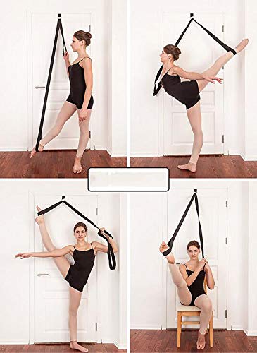 [Australia - AusPower] - KimDaro Leg Stretcher, Door Flexibility & Stretching Leg Strap - Great for Ballet Cheer Dance Gymnastics or Any Sport Leg Stretcher Door Flexibility Trainer Premium Stretching Equipment Black 