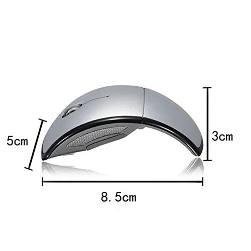 [Australia - AusPower] - Foldable 2.4GHz Wireless Mouse Mouse for The PC Computer Mouse Foldable Folding Mouse/Mice + USB 2.0 Receiver for PC Laptop-Silver 