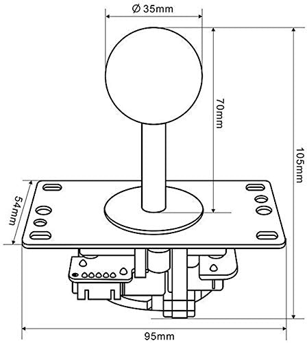 [Australia - AusPower] - SANWA JLF-TP-8YT Original Joystick Gray - for Arcade Jamma Game 4 & 8 Way Adjustable, Compatible with Catz Mad SF4 Tournament Joystick (Gray Ball Top) S@NWA 