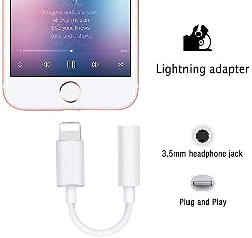 [Australia - AusPower] - 3 Pack Lightning to 3.5 mm Headphone Jack Adapter iPhone Headphones Adapter,Apple MFi Certified iPhone Audio Dongle Cable Earphones Headphones Converter for iPhone 12 12 Pro 11 11 Pro X XR XS 8 7 iPad 