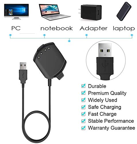 [Australia - AusPower] - TenYun Compatible with Approach S2/S4 Charger, Replacement USB Charger Adapter Charge Cord Charging Cable for Garmin Approach S2/S4 GPS Touchscreen Golf Smart Watch 