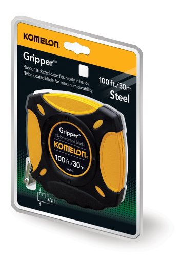 [Australia - AusPower] - Komelon 9901IM Gripper Closed Case Long Tape Measure Inch/Metric Scale with Nylon Coated Steel Blade 100-Inch by 3/8-Inch 