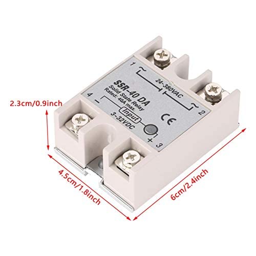 [Australia - AusPower] - High Reliability 40A Single-Phase DC-AC Solid State Relay Mini Input 3-32V DC Output 24-380V AC Anti-Vibration High Switching Speed for CNC Machine Tools 