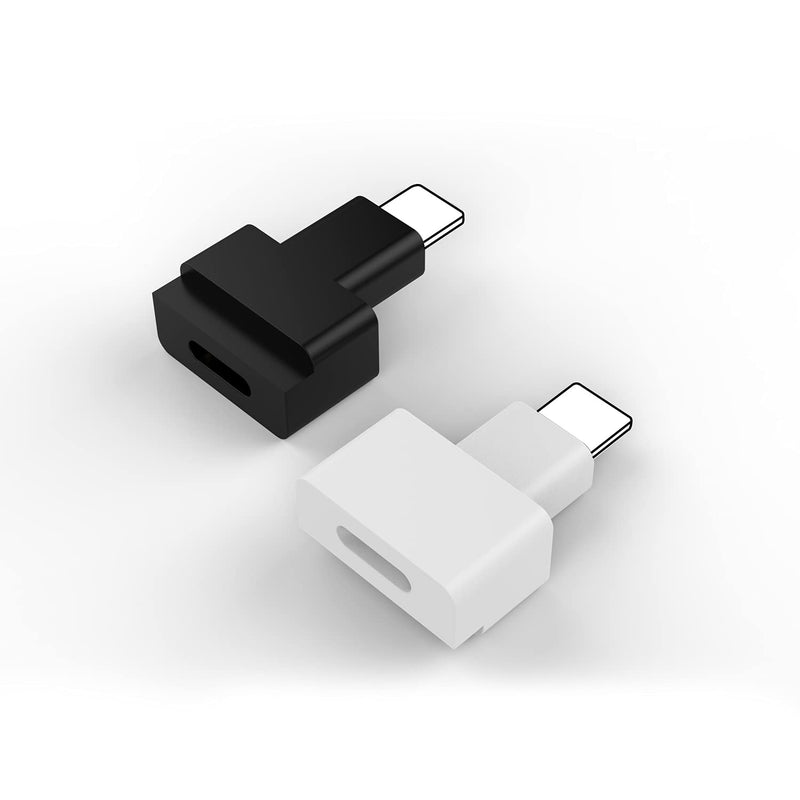 [Australia - AusPower] - EMATETEK Dock Extender Connector Female to Male. Transfer Audio, Video, Picture, Data and Charging. 2PCS Extension Docking Charger Adapter for Lifeproof, Otterbox Cases. (White & Black) 