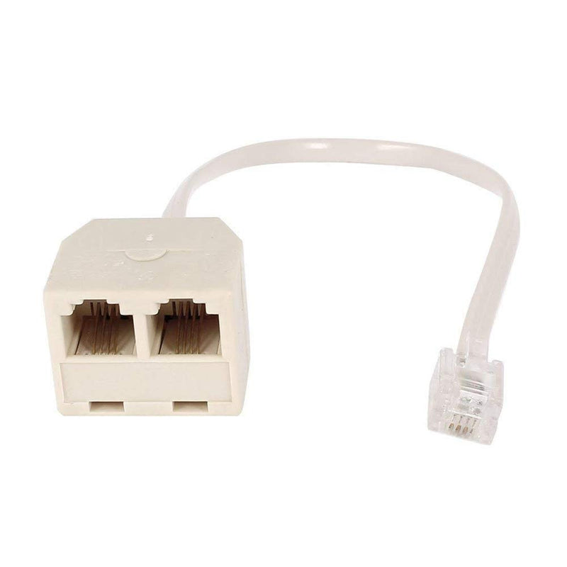 [Australia - AusPower] - LinaLife 2pc RJ11 6P4C Male to Female 2 Way Outlet Telephone Jack Line Adapter Striking rj11 Male to Female Two Way Telephone Splitter Converter Cable 