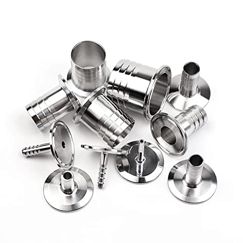 [Australia - AusPower] - Beduan 1.5" Tri Clamp to 1" Barb Fitting Stainless Sanitary Home Brew Adapter (Ferrule OD 50.5mm, Pack of 2) 1 Inch Hose Barb (2 PCS) 