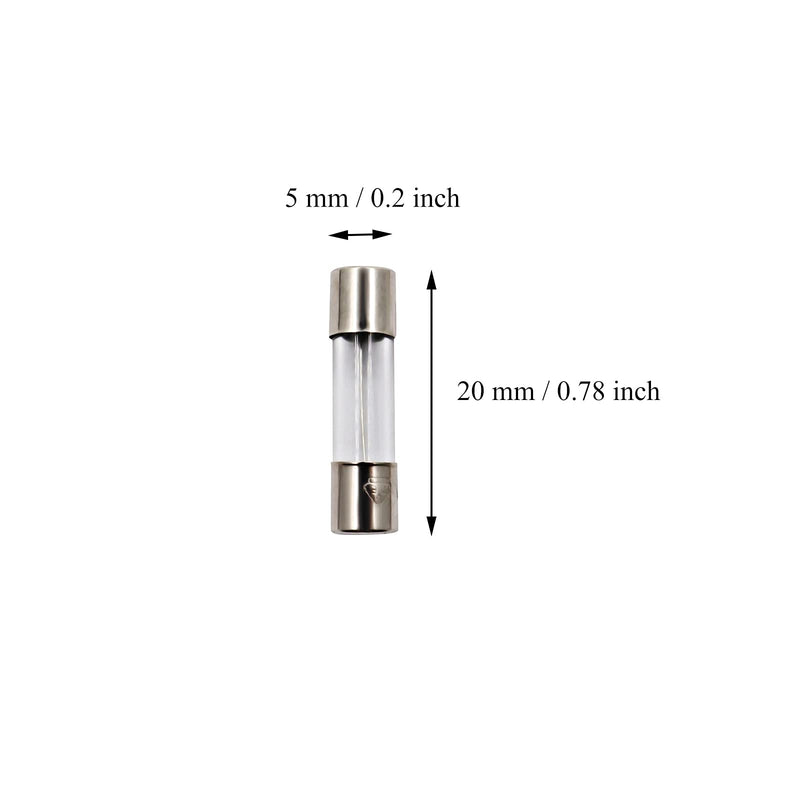 [Australia - AusPower] - SIXQJZML 10 Pack F5AL Fast-Blow Fuse 5A 5amp 125V Glass Fuses 0.2 x 0.78 Inch / 5 x 20 mm (125Volt) (F5A) 