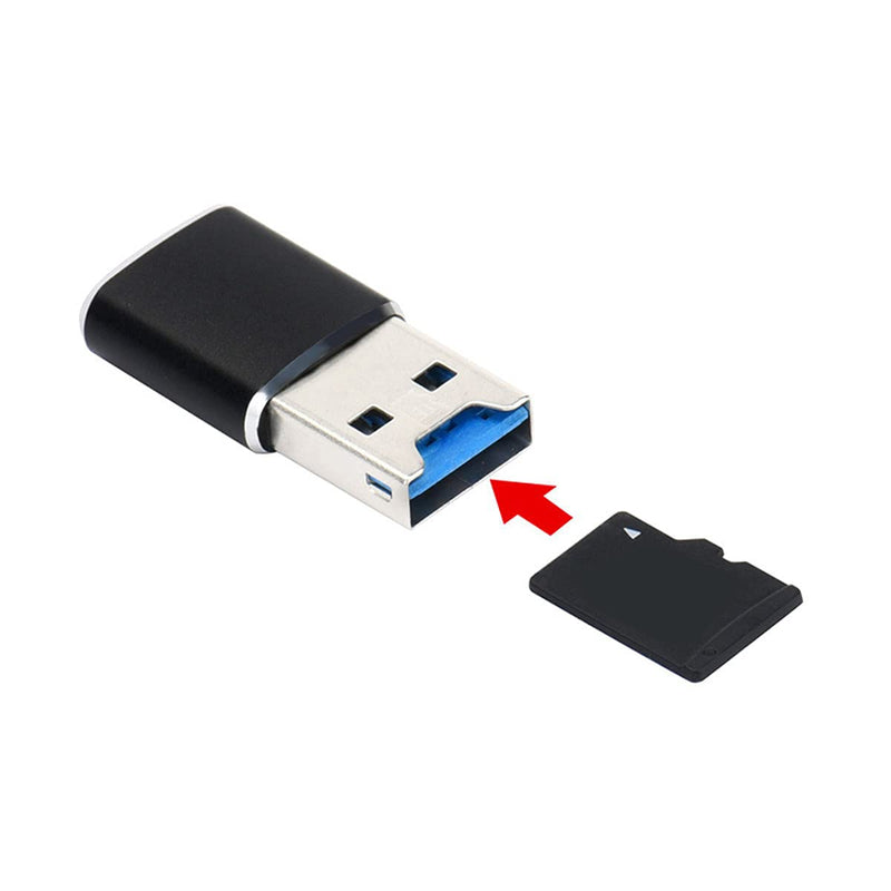 [Australia - AusPower] - Cablecc USB 3.0 to Micro SD SDXC TF Card Reader with Micro Type-C USB-C OTG Adapter for Tablet/Cell Phone… Black USB3.0-TF +USB-C OTG 