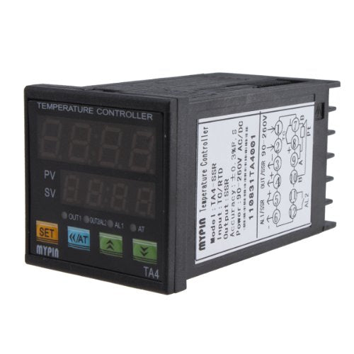 [Australia - AusPower] - F/C PID Temperature Controller, AGPtEK Dual Display Digital Programmable Temperature Control TA4-SSR Solid State Relay with 2 Alarms 