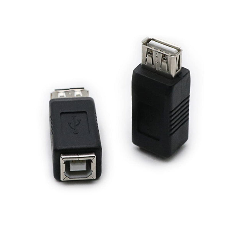 [Australia - AusPower] - Herfair USB A to B Adapter, USB 2.0 A Female to USB B Female Printer Converter (F/F, 2 Packs) 2PC USB to Female B 